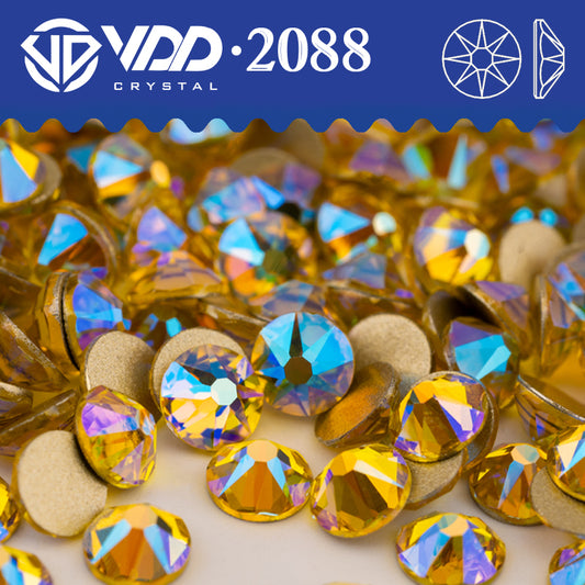 VDD 071 Citrine AB SS16-SS30 High Quality AAAAA 2088 8 Big 8 Small Rhinestone Flatback Glitter Stone Crafts Nail Art Accessories