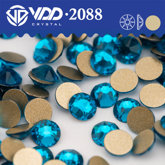 VDD 025 Indicolite 2088 Non-hotfix Rhinestones High Quality AAAAA 8 Big 8 Small Glass Crystal Flatback Strass Stones BD888-025