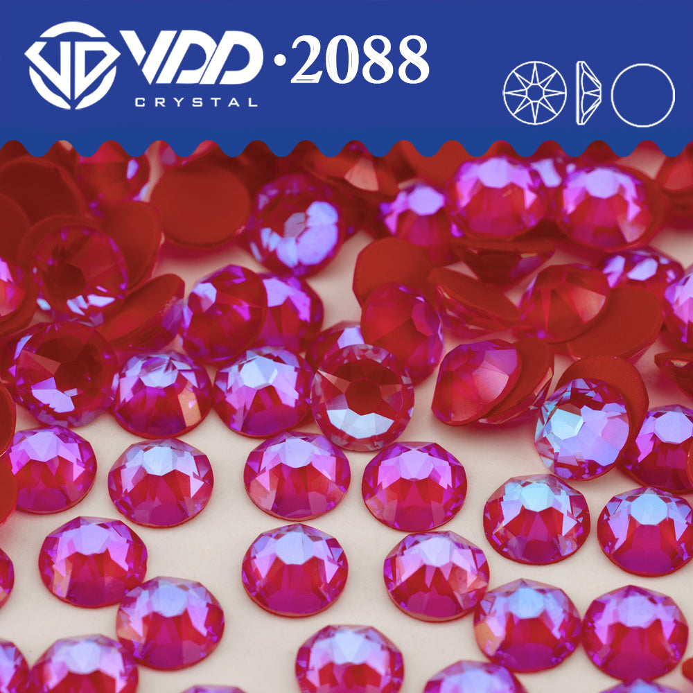 VDD 365 NOS-Ruby  2088 Non-hotfix Rhinestones High Quality AAAAA 8 Big 8 Small Glass Crystal Flatback Strass Stones BD888-365
