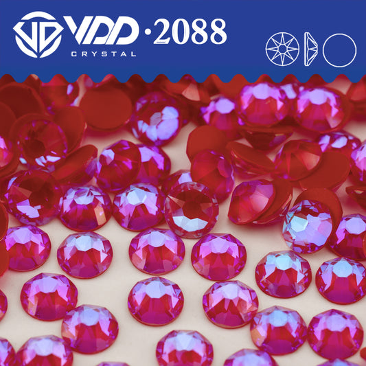 VDD 365 NOS-Ruby  2088 Non-hotfix Rhinestones High Quality AAAAA 8 Big 8 Small Glass Crystal Flatback Strass Stones BD888-365