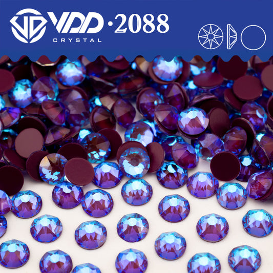 VDD 369 NOS-Eggplant 2088 Non-hotfix Rhinestones High Quality AAAAA 8 Big 8 Small Glass Crystal Flatback Strass Stones BD888-369