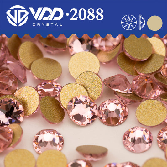 VDD 040 Light Rose 2088 Non-hotfix Rhinestones High Quality AAAAA 8 Big 8 Small Glass Crystal Flatback Strass Stones BD888-040