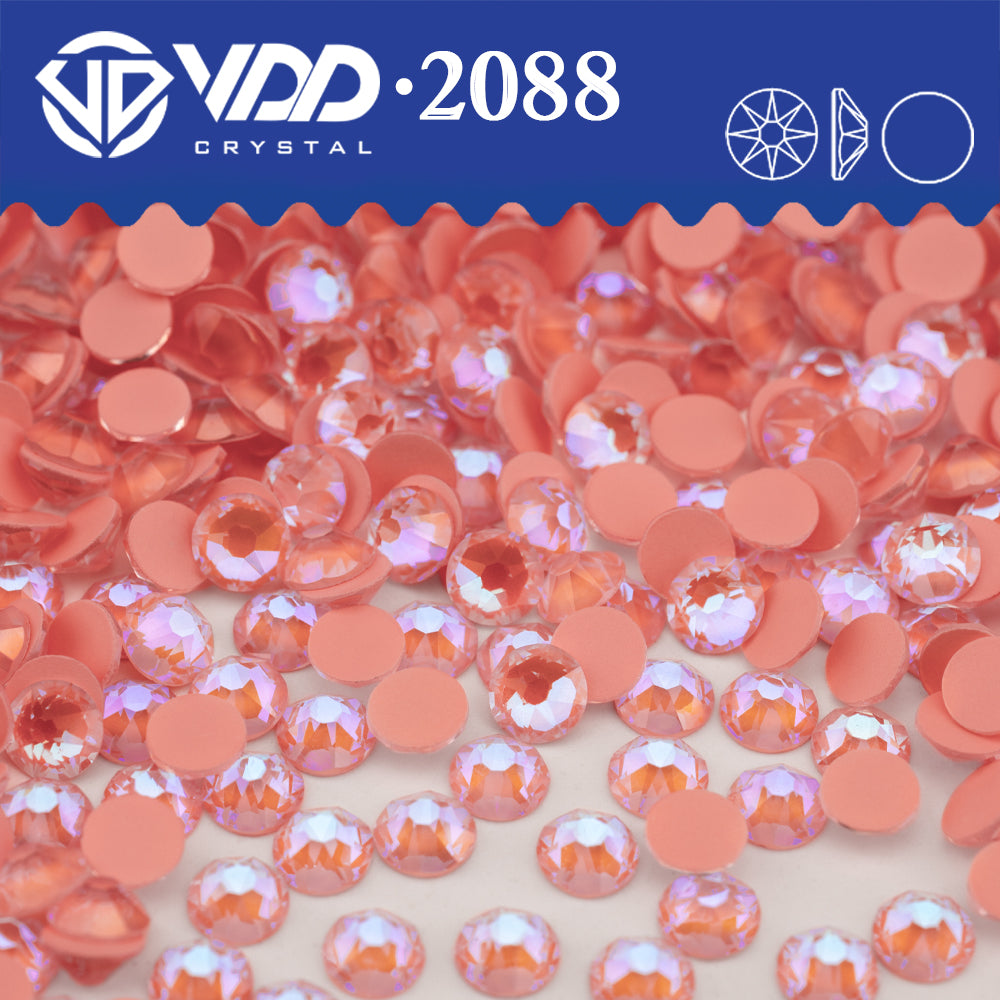 VDD 363 NOS-Coral 2088 Non-hotfix Rhinestones High Quality AAAAA 8 Big 8 Small Glass Crystal Flatback Strass Stones BD888-363