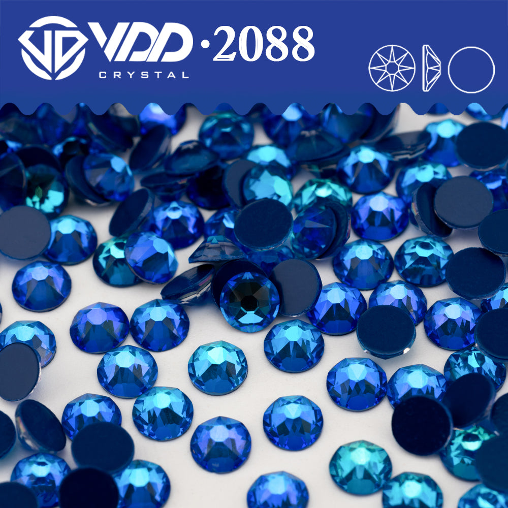 VDD 362 NOS-Cobalt 2088 Non-hotfix Rhinestones High Quality AAAAA 8 Big 8 Small Glass Crystal Flatback Strass Stones BD888-362