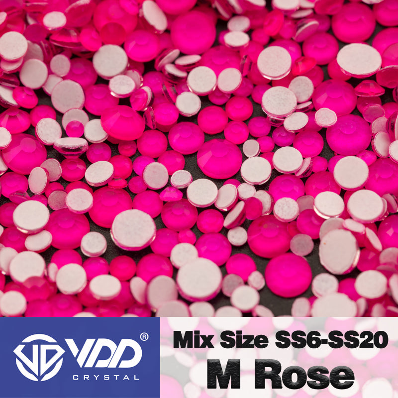 VDD 286 M Rose Mix Size SS6-SS20 Non-hotfix Rhinestones High Quality Glass Crystal Flatback Strass Stones KKmix-K169