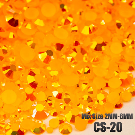VDD CS-20 30/100g Mix Size 2-6mm Resin Rhinestone Crystal Color AB Flatback Plastic Bulk Wholesale For DIY Nail Art Crafts Decorations