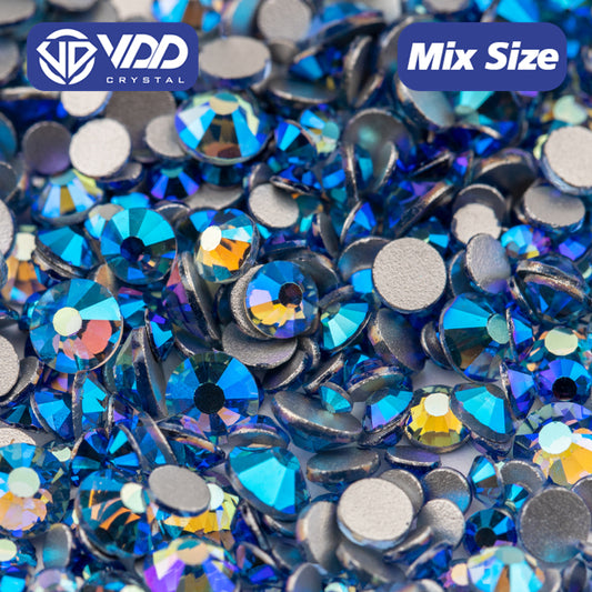 VDD 090 Lt.Sapphire AB Mix Size SS6-SS20 High Quality Glass Rhinestones Crystal Flatback Glitter Stones Nail Art DIY Crafts Decorations