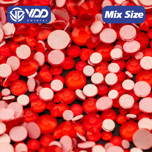 VDD 287 M Red Orange Wholesale New Neon Color Mix Size SS6-SS20 Glass Rhinestones Crystal High Quality Flatback Stones DIY Nail Art Decorations