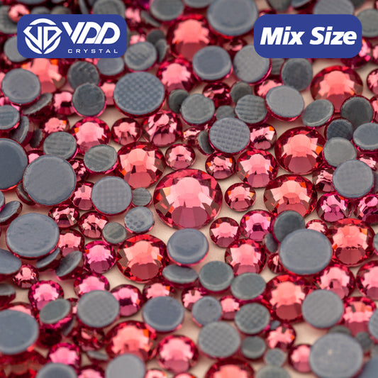 VDD 041 Rose Wholesale SS6-SS30 Hotfix Mix Size Glass Rhinestone Crystal Flat Back High Quality Strass Stones For DIY Clothes Accessories