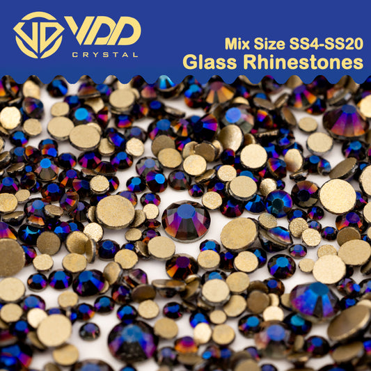 VDD 221 Ocean Srar  Mix Size SS4-SS20 Clear Crystal Rhinestones Non-hotfix Gold Flatback Glitter Stones Nail Art Crafts DIY Decorations