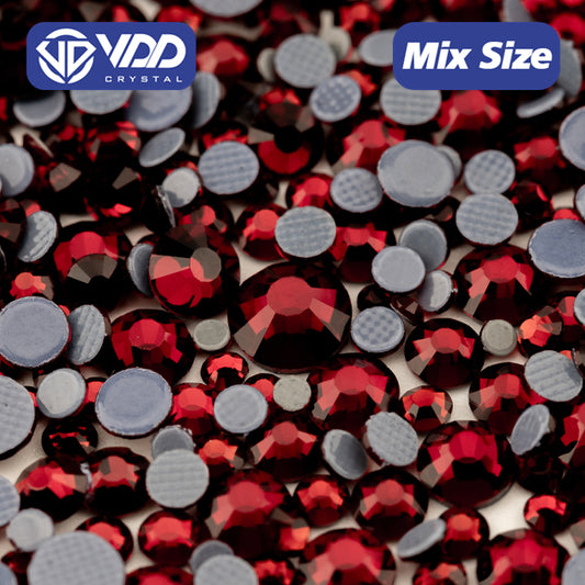 VDD 014 Garnet Wholesale SS6-SS30 Hotfix Mix Size Glass Rhinestone Crystal Flat Back High Quality Strass Stones For DIY Clothes Accessories