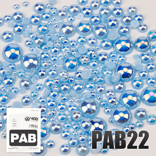 VDD PAB22 Bulk Wholesale 2.5-10mm Color AB Macaroon ABS Imitation Pearl Half Round Flatback Plastic Bead DIY Nail Art Craft Decoration（复制）