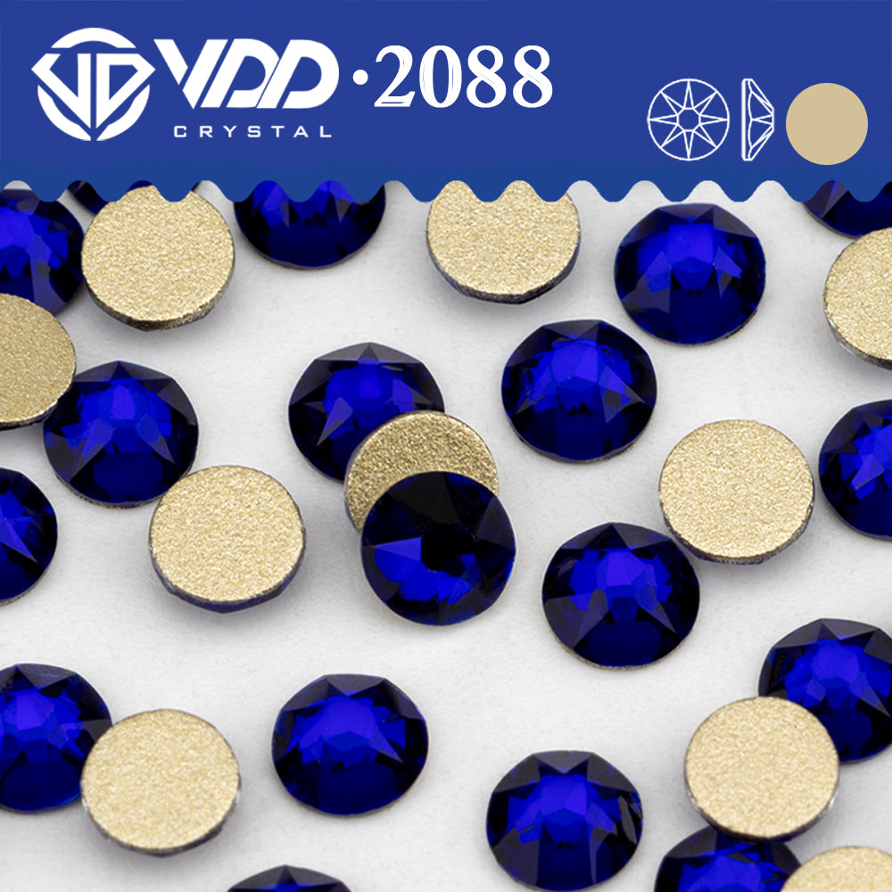 VDD 230 Indigo  2088 Non-hotfix Rhinestones High Quality AAAAA 8 Big 8 Small Glass Crystal Flatback Strass Stones BD888-230