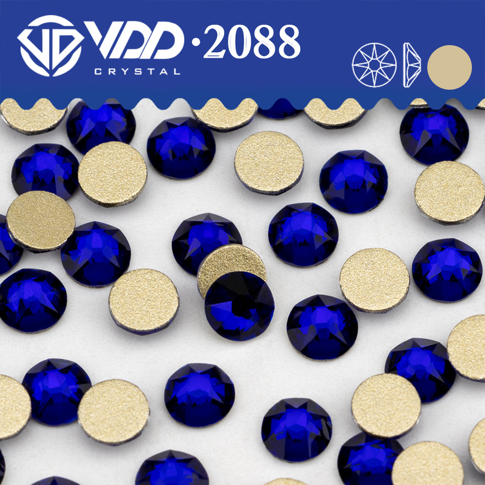 VDD 230 Indigo  2088 Non-hotfix Rhinestones High Quality AAAAA 8 Big 8 Small Glass Crystal Flatback Strass Stones BD888-230