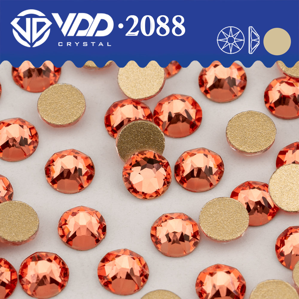 VDD 232 Coral 2088 Non-hotfix Rhinestones High Quality AAAAA 8 Big 8 Small Glass Crystal Flatback Strass Stones BD888-232