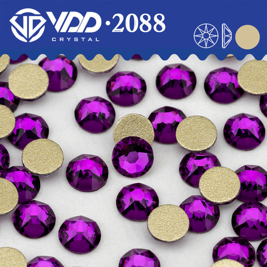 VDD 235 Plum Purple 2088 Non-hotfix Rhinestones High Quality AAAAA 8 Big 8 Small Glass Crystal Flatback Strass Stones BD888-235