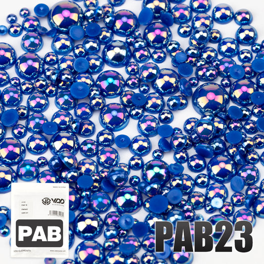 VDD PAB23 Bulk Wholesale 2.5-10mm Color AB Macaroon ABS Imitation Pearl Half Round Flatback Plastic Bead DIY Nail Art Craft Decoration