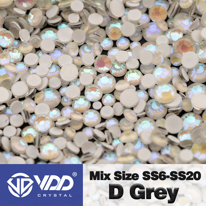 VDD 300 D Grey Mix Size SS6-SS20 Non-hotfix Rhinestones High Quality Glass Crystal Flatback Strass Stones KKmix-K172