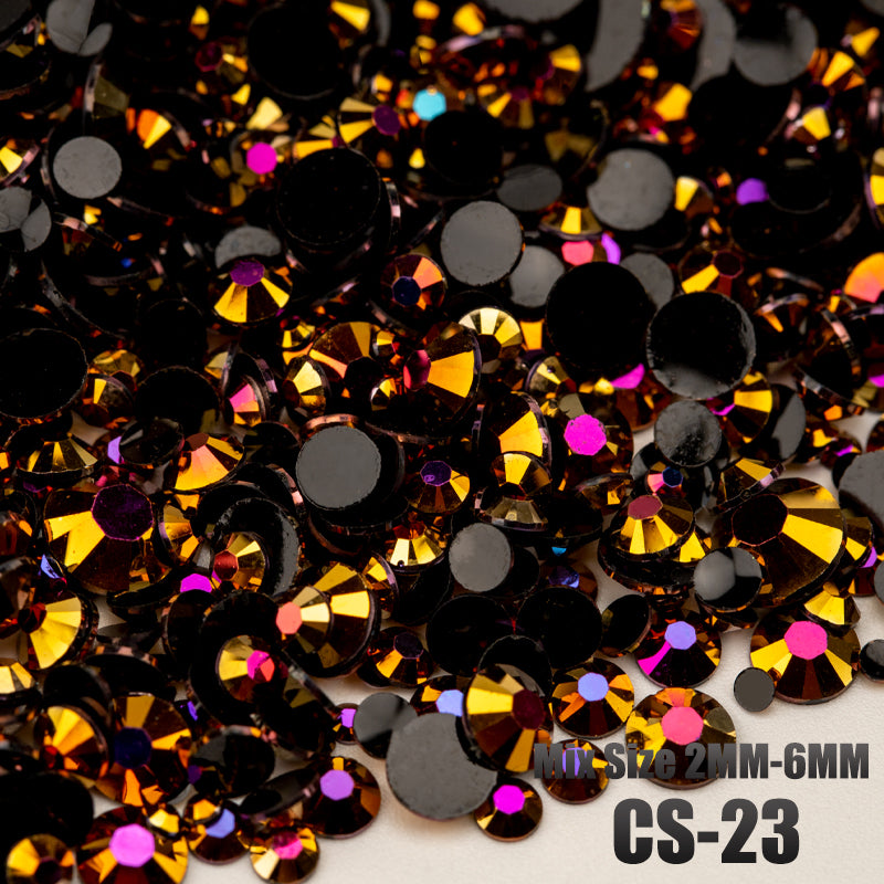 VDD CS-23 Mix Size 2-6mm Resin Rhinestone Crystal Flatback Plastic Flatback Stones SHUZHI