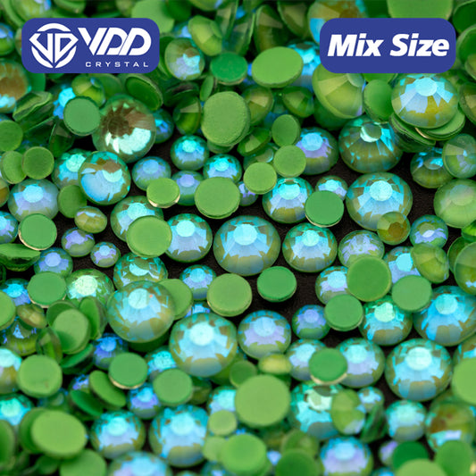 VDD 301 D Green Wholesale New Neon Color Mix Size SS6-SS20 Glass Rhinestones Crystal High Quality Flatback Stones DIY Nail Art Decorations