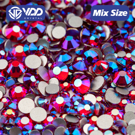 VDD 072 Siam AB Mix Size SS6-SS20 High Quality Glass Rhinestones Crystal Flatback Glitter Stones Nail Art DIY Crafts Decorations