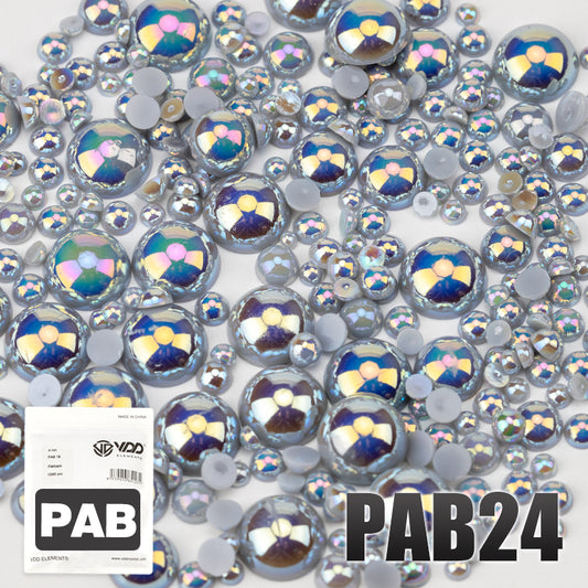 VDD PAB24 Bulk Wholesale 2.5-10mm Color AB Macaroon ABS Imitation Pearl Half Round Flatback Plastic Bead DIY Nail Art Craft Decoration