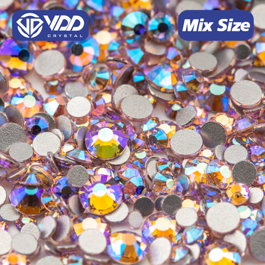 VDD 078 Light Rose AB Mix Size SS6-SS20 High Quality Glass Rhinestones Crystal Flatback Glitter Stones Nail Art DIY Crafts Decorations