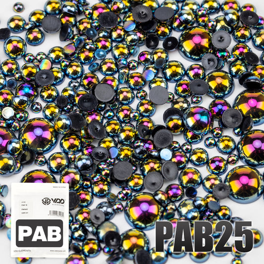VDD PAB25 Bulk Wholesale 2.5-10mm Color AB Macaroon ABS Imitation Pearl Half Round Flatback Plastic Bead DIY Nail Art Craft Decoration
