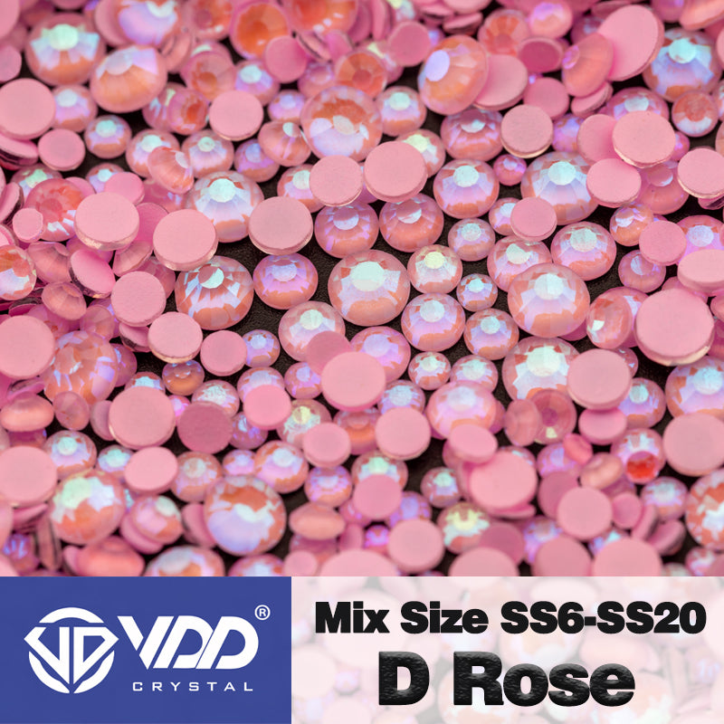 VDD 305 D Rose Mix Size SS6-SS20 Non-hotfix Rhinestones High Quality Glass Crystal Flatback Strass Stones KKmix-K176