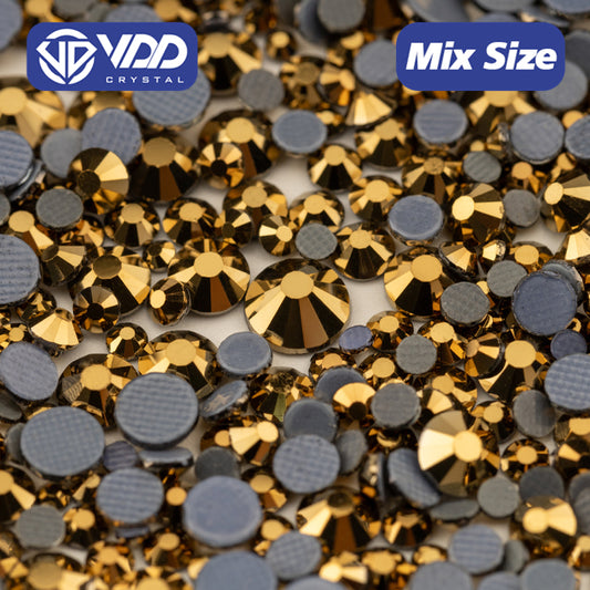 VDD 067 Aurum Wholesale SS6-SS30 Hotfix Mix Size Glass Rhinestone Crystal Flat Back High Quality Strass Stones For DIY Clothes Accessories