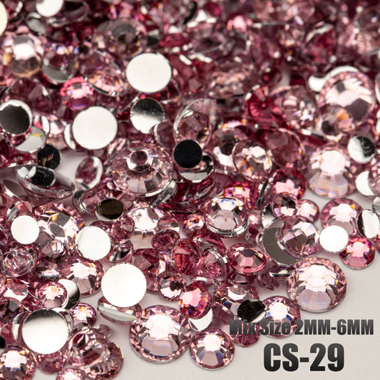 VDD CS-29 30/100g Mix Size 2-6mm Resin Rhinestone Crystal Color AB Flatback Plastic Bulk Wholesale For DIY Nail Art Crafts Decorations