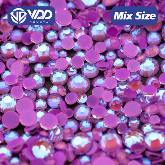 VDDD 307 Purple Wholesale New Neon Color Mix Size SS6-SS20 Glass Rhinestones Crystal High Quality Flatback Stones DIY Nail Art Decorations