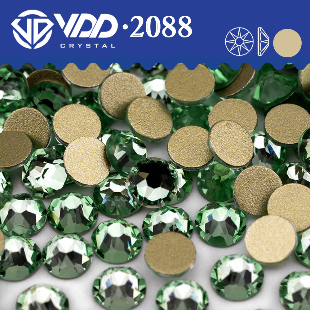 VDD 132 Mint 2088 Non-hotfix Rhinestones High Quality AAAAA 8 Big 8 Small Glass Crystal Flatback Strass Stones BD888-132