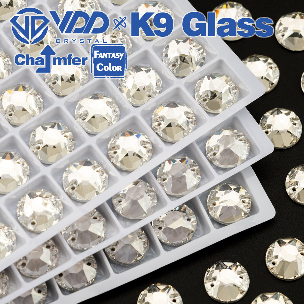 VDD 8B-8S 12mm 40Pcs Sliver Shadow Color Top Quality K9 Glass Sew on Rhinestone Sewing Crystal Flatback Clothes Decorations