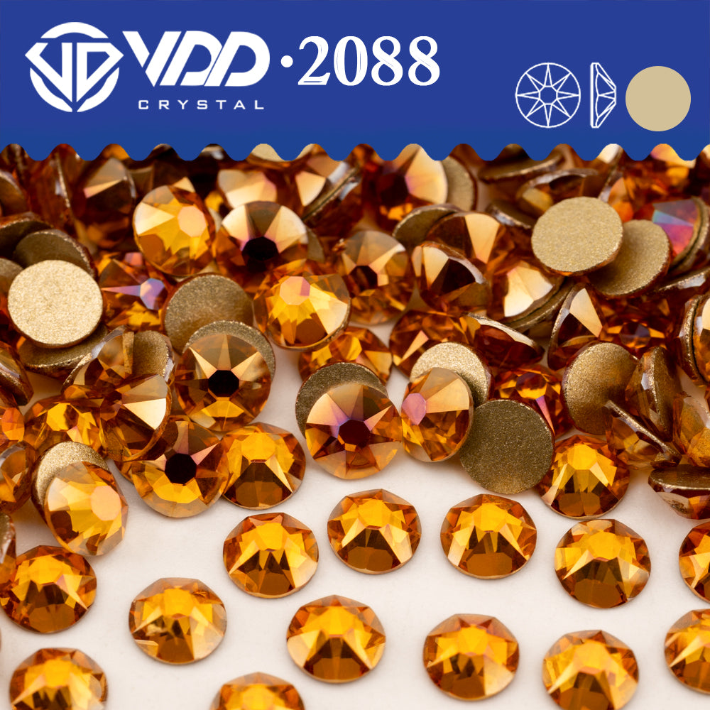 VDD 227 Amber Shimmer SS16-SS30 High Quality AAAAA 2088 8 Big 8 Small Rhinestone Flatback Glitter Stone Crafts Nail Art Accessories