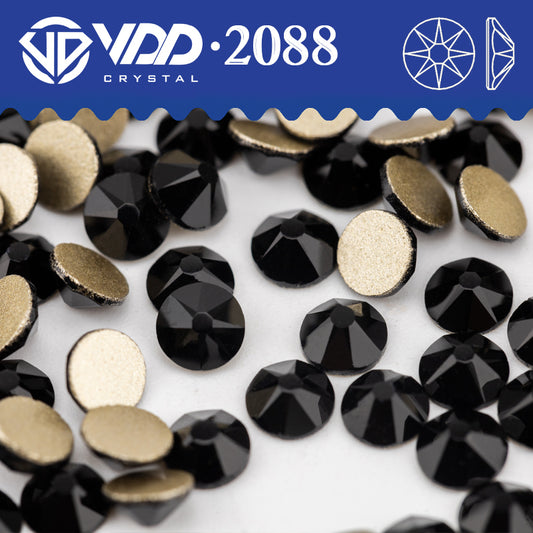 VDD 002 Jet SS16-SS30 High Quality AAAAA 2088 8 Big 8 Small Rhinestone Flatback Glitter Stone Crafts Nail Art Accessories