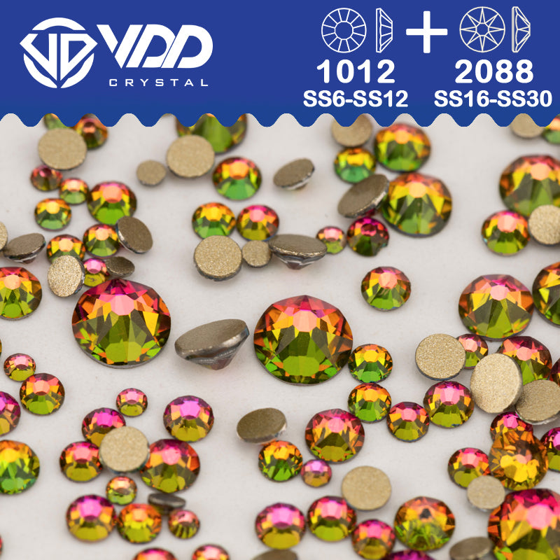 VDD 039 Vitrail Medium Wholesale Mix Size SS6-SS30 High Quality Glass 2088 Rhinestones Crystal Gold Flatback Strass Stones Nail Art DIY Decorations