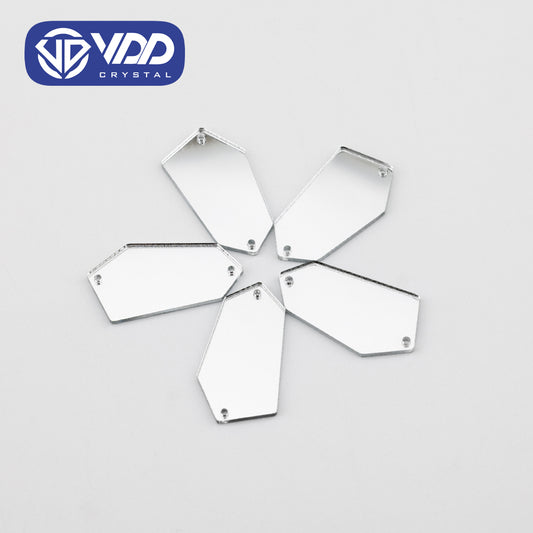 VDD 30/60/200Pcs O-17x31mm White Acrylic Mirror Sewing Rhinestones Sew On DIY Crafts Flat Back Sewing For Garment Decorations