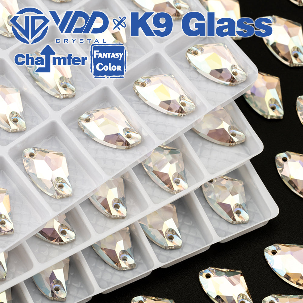 VDD Galactic 9x14mm 36Pcs Stardust Shimmer Top Quality K9 Glass Sew on Rhinestones Crystal Flatback Stones Garment Decorations