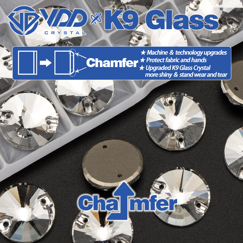 VDD 013 Siam Ocean Series - Cristales de imitación de vidrio sin fijación en caliente de alta calidad, piedras de estrás con parte posterior plana