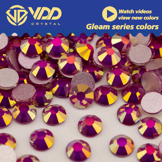 VDD 489 Gleam-Magenta SS4-SS30 High Quality Glass Rhinestones Crystal Flatback Strass Bright Stones For DIY Nail Art Accessories