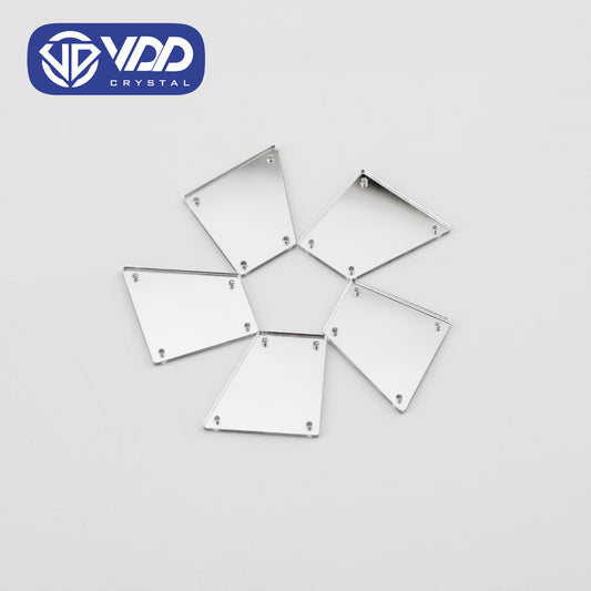 VDD 30/60/200Pcs H-27x26mm White Acrylic Mirror Sewing Rhinestones Sew On DIY Crafts Flat Back Sewing For Garment Decorations