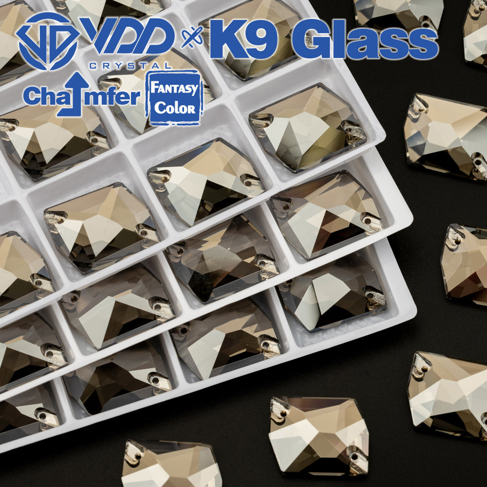 VDD Cosmic 17x21mm 15Pcs Greige Color Top Quality K9 Glass Sew on Rhinestone Sewing Crystal Flatback Garment Decorations