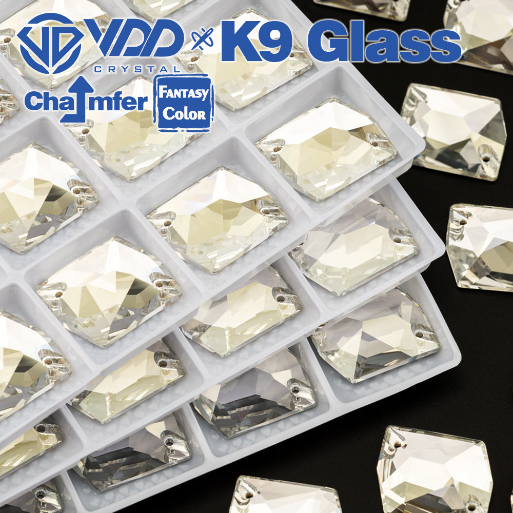 VDD Cosmic 17x21mm 15Pcs Sliver Shadow Color Top Quality K9 Glass Sew on Rhinestone Sewing Crystal Flatback Garment Decorations