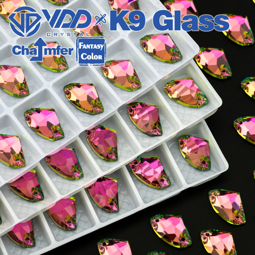 VDD Galactic 9x14mm 36Pcs Rose Pulse Top Quality K9 Glass Sew on Rhinestones Crystal Flatback Stones Garment Decorations