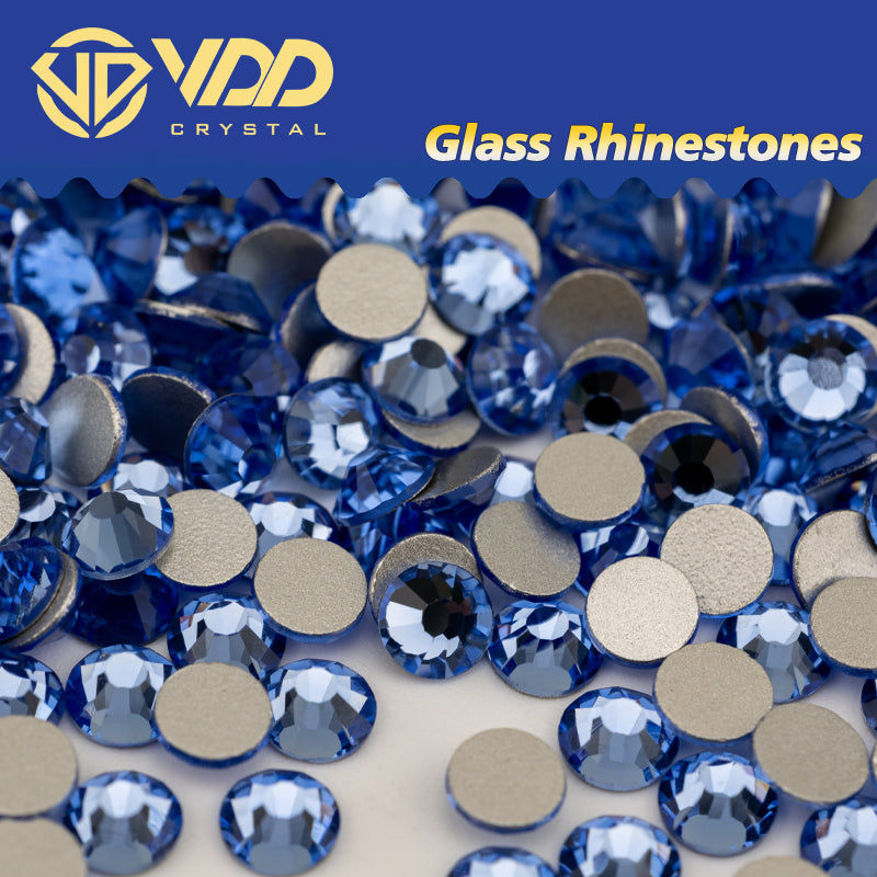 VDD 028 Light Sapphire  Non-hotfix Rhinestones High Quality Glass Crystal Flatback Strass Stones YZ-028