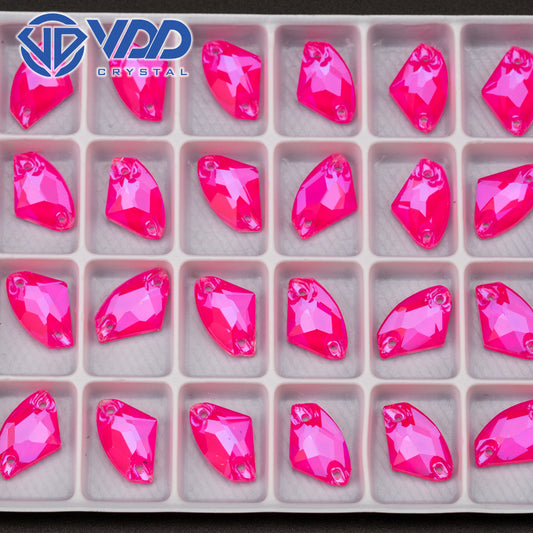VDD Galactic  K9 Neon Rose Glass Sew on Rhinestones Sewing Crystal Flatback Stones for Clothes Accessories Wedding Dress