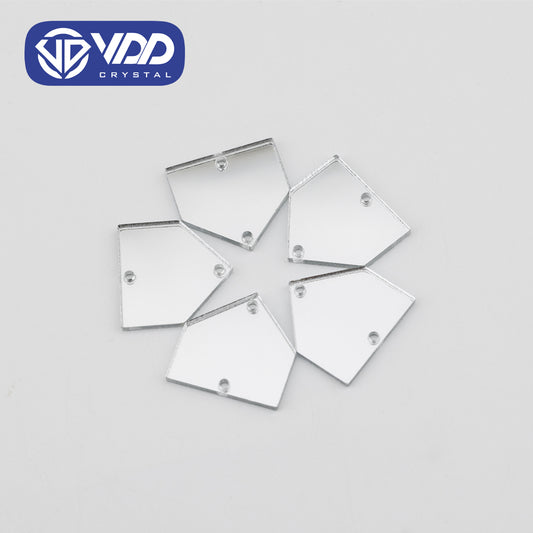 VDD 30/60/200Pcs C-20x20mm White Acrylic Mirror Sewing Rhinestones Sew On DIY Crafts Flat Back Sewing For Garment Decorations
