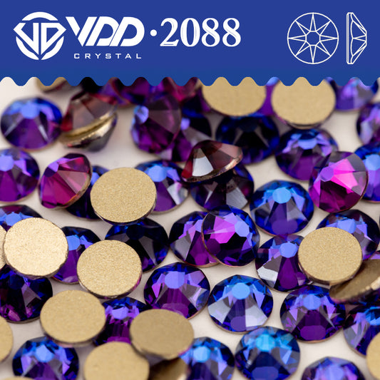 VDD 036 Purple Velvet SS16-SS30 High Quality AAAAA 2088 8 Big 8 Small Rhinestone Flatback Glitter Stone Crafts Nail Art Accessories