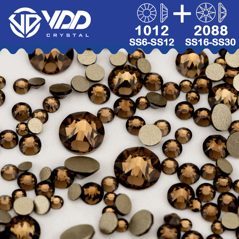 VDD 008 Smoked Topaz SS16-SS30 High Quality AAAAA 2088 8 Big 8 Small Rhinestone Flatback Glitter Stone Crafts Nail Art Accessories